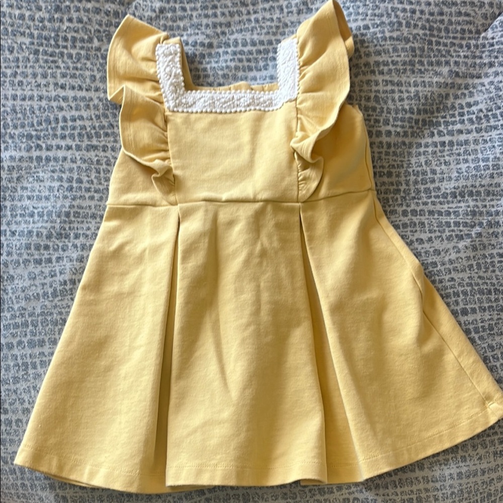 Janie and Jack Yellow Dress with Ruffle Sleeves